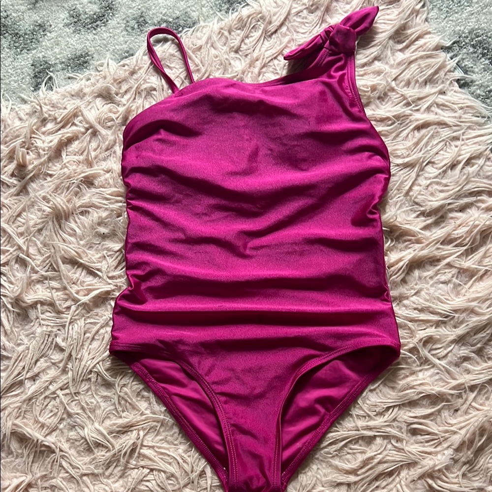 Chelsea & Violet Asymmetrical Pink One Piece Swimsuit